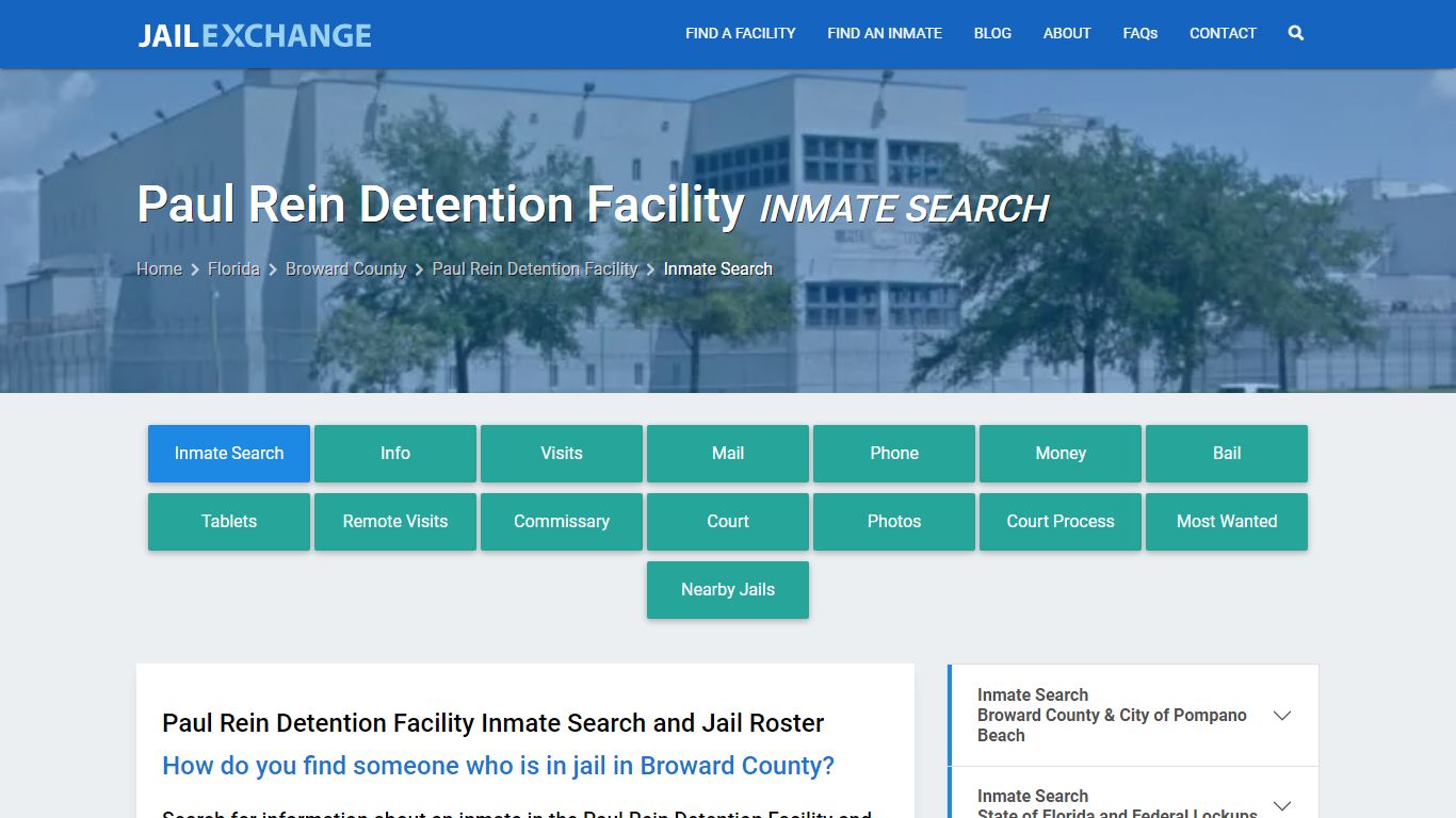 Paul Rein Detention Facility Inmate Search - Jail Exchange