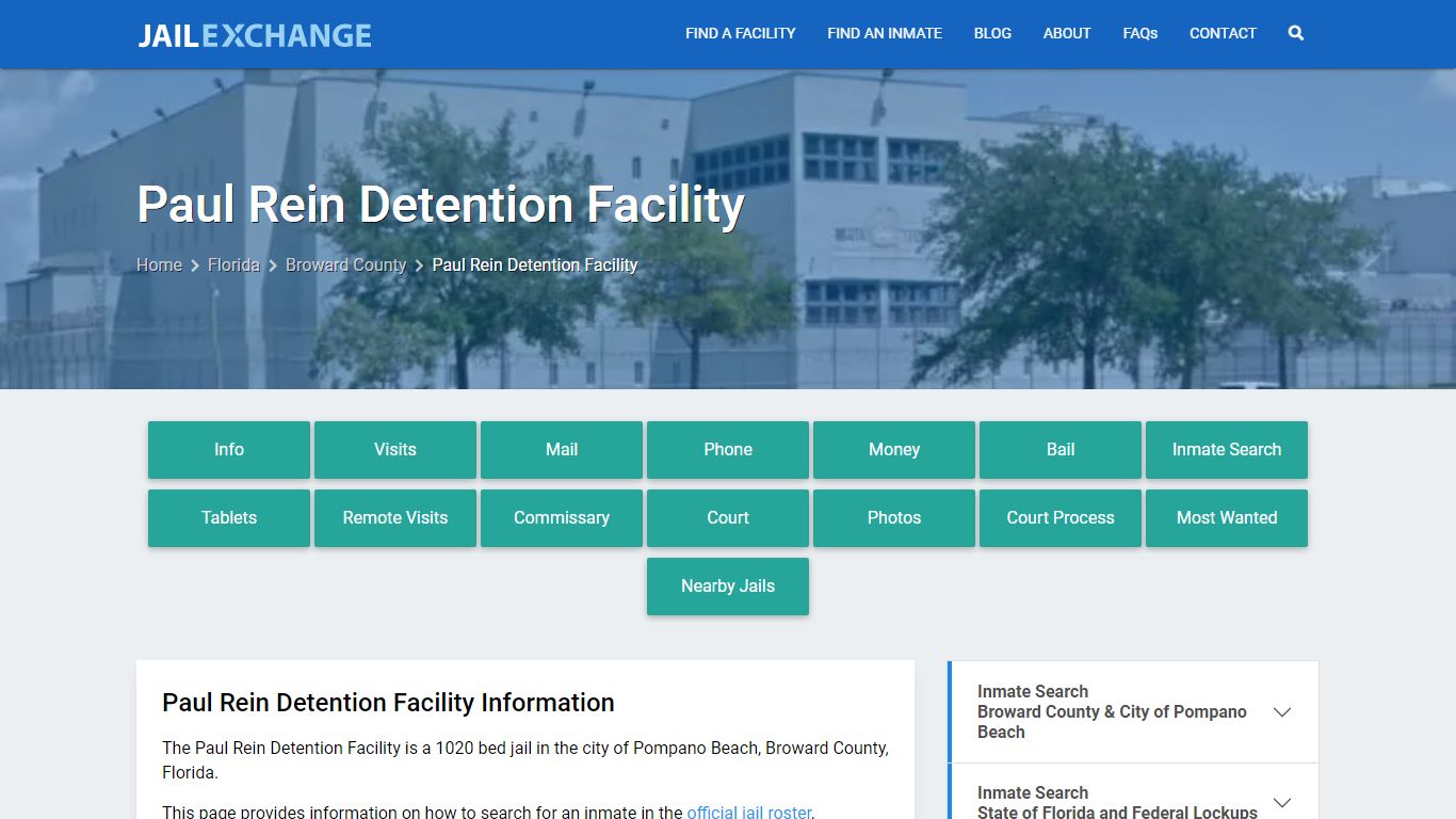 Paul Rein Detention Facility, FL Inmate Search, Information - Jail Exchange
